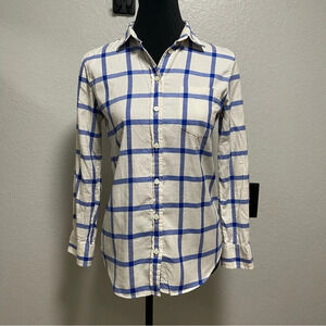 J.Crew Women’s Boy Fit Collared Long Sleeve Button Down Top Size Small Petite